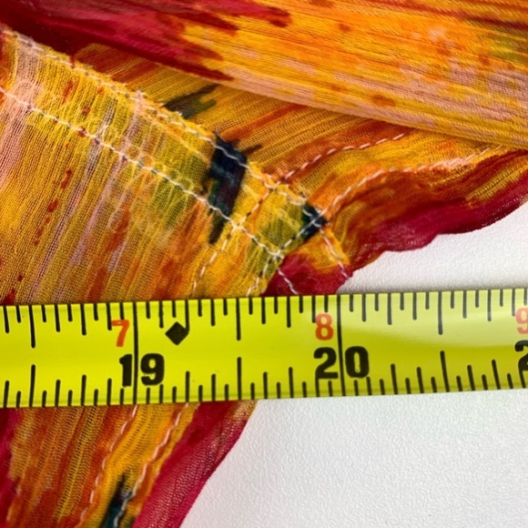 LUCKY Brand Sheer Multicoloured Long  Sleeve Blouse Medium - Picture 4 of 9